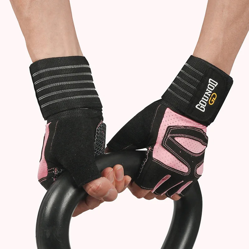 GOUNOD Weightlifting Gloves With Wrist Support Breathable Anti Slip Grip