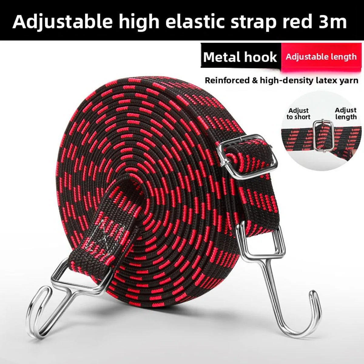 Motorcycle Elastics Rubber Luggage Rope Cord Hooks Bikes Rope Tie Auto Luggage Roof Rack Strap Fixed Band Hook Car Accessories