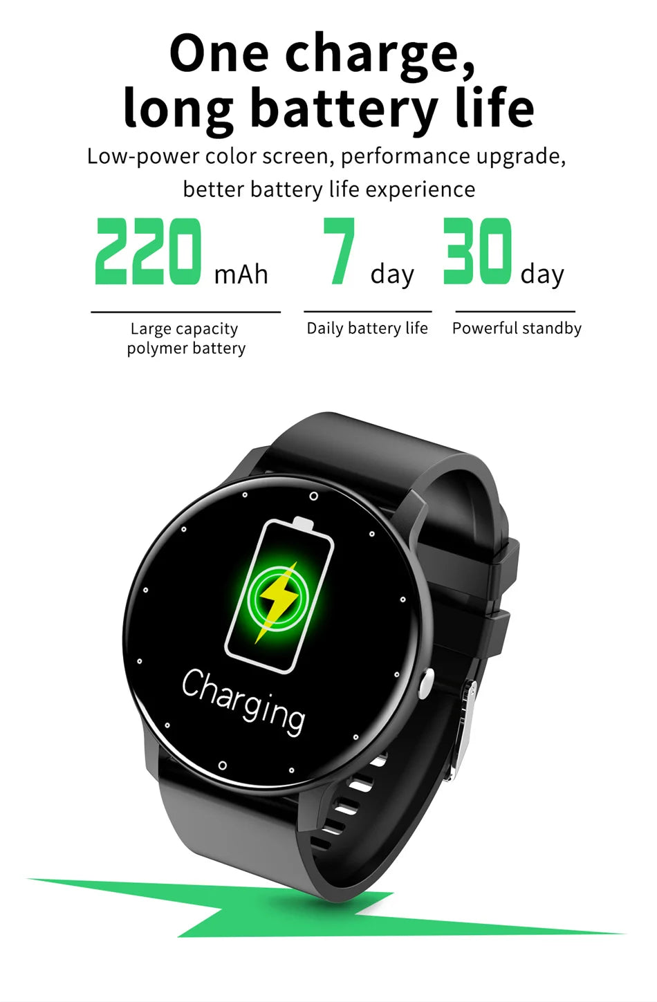 Hot Trend Vault men's smart watch with full touch screen, fitness tracker, heart rate monitor, and Bluetooth calling feature.