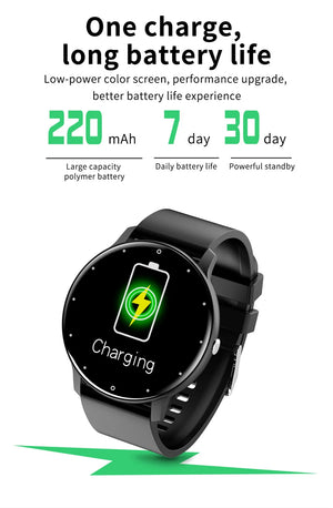 Hot Trend Vault men's smart watch with full touch screen, fitness tracker, heart rate monitor, and Bluetooth calling feature.