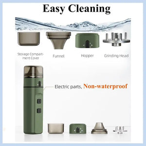 EAS-Green Electric Herb Grinder – One-Touch Operation, Up To 1.5G, Portable Auto Grinding Machine For Dry Spices