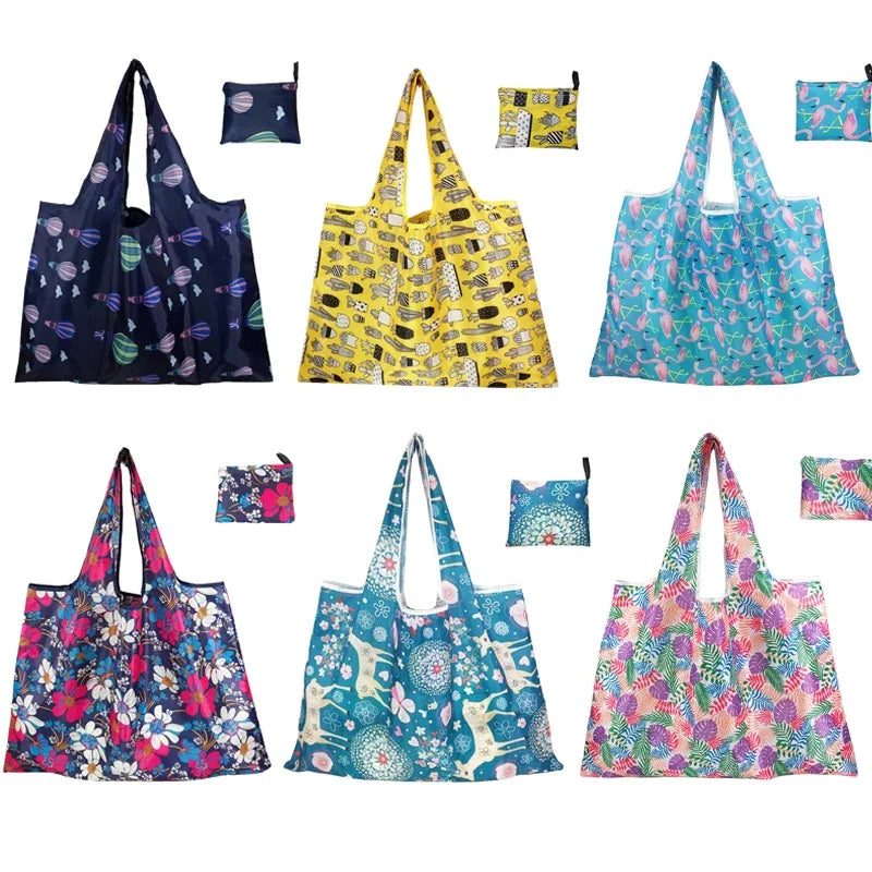 Hot Trend Vault eTyaC reusable foldable shopping bag, large washable eco-friendly tote for women with heavy-duty design.