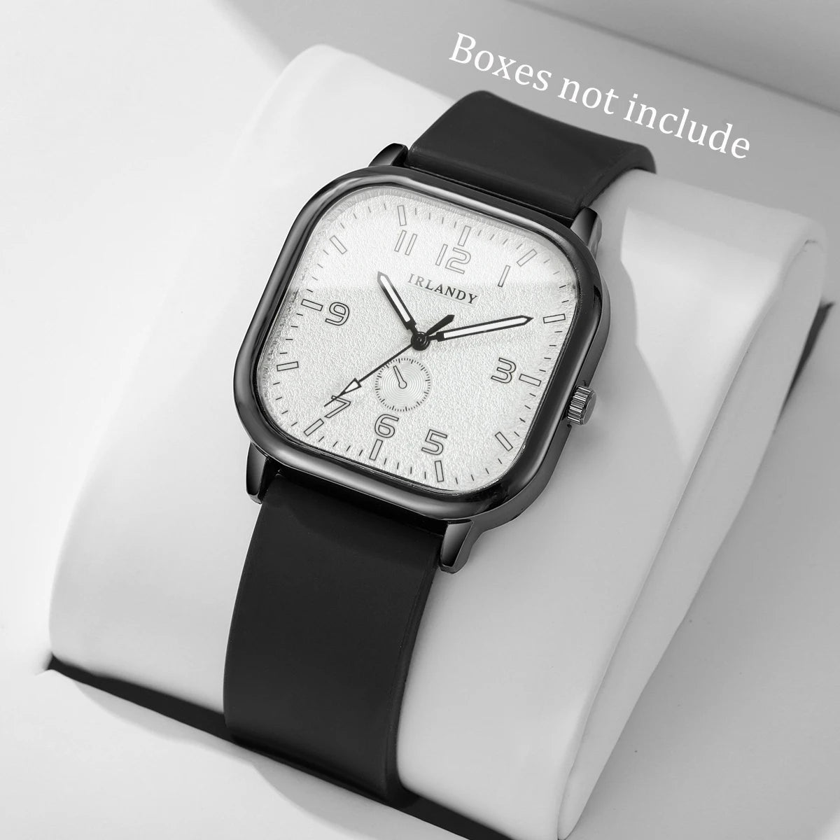 Square silicone watch strap for Hot Trend Vault unisex quartz wristwatch, casual style with a modern design.