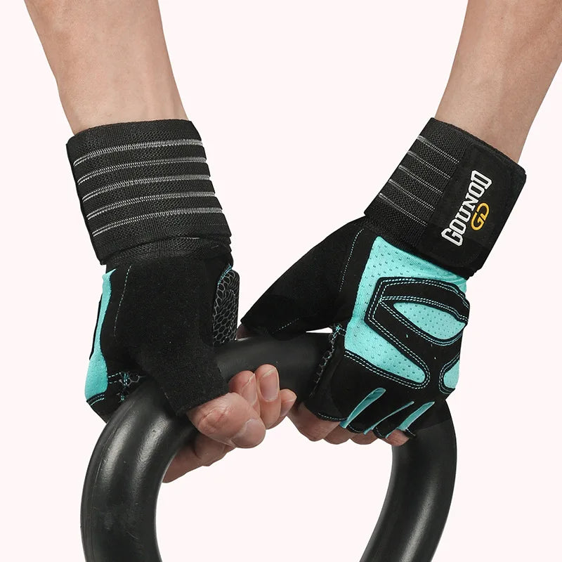 GOUNOD Weightlifting Gloves With Wrist Support Breathable Anti Slip Grip