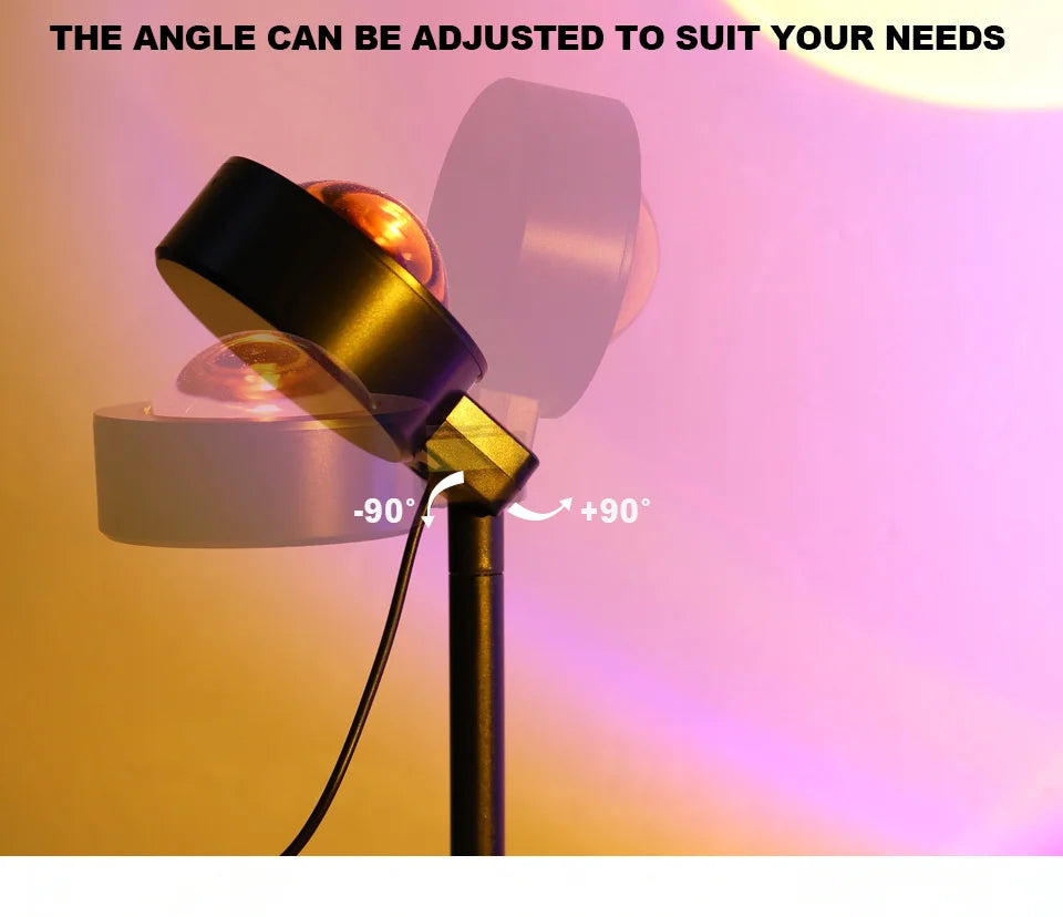 Sunset Lamp LED Rainbow Neon Night Light Projector Photography Home Decor Birthday Party Mood Light For Bedroom Living Room Gift