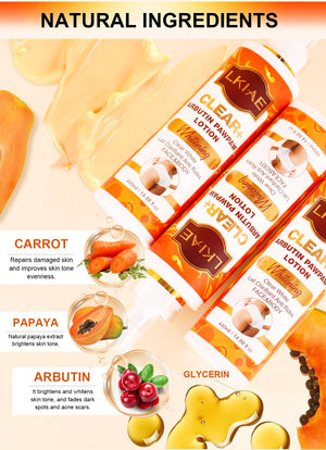 Hot Trend Vault Arbutin whitening cream with vitamin C, papaya, and carrot for dark spot removal and radiant, moisturized skin.