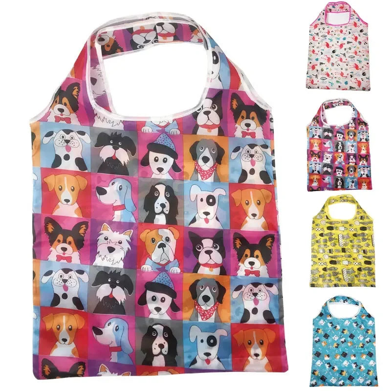 Foldable reusable grocery bag from Hot Trend Vault, eco-friendly tote with a compact design for shopping and errands.
