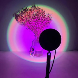 RGB Sunset Lamp by Hot Trend Vault, color-changing dimmable ambient light for living room decor and photography.