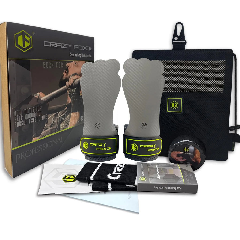 Frog rubber gym WOD grip training gloves for men by CrazyFox, non-slip activewear for strength and workout support.