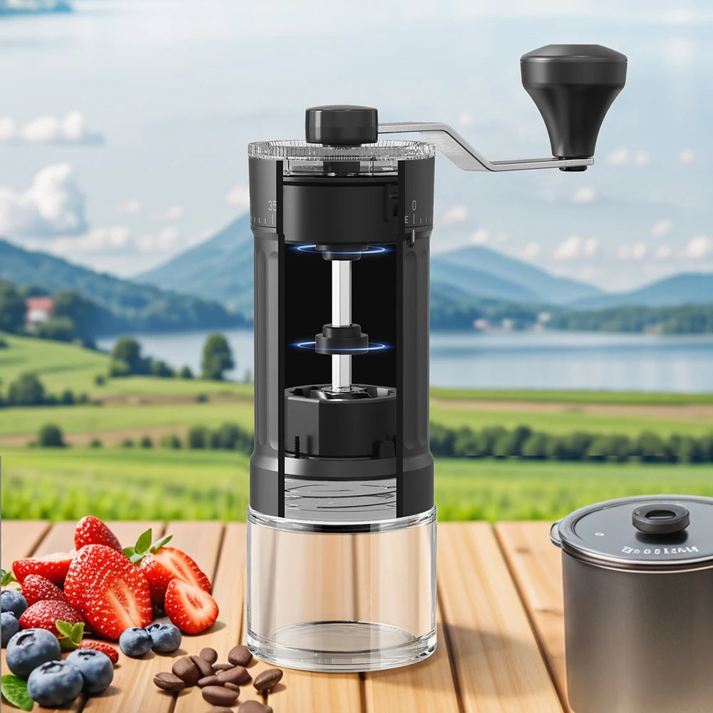 Portable Hot Trend Vault DCNB mini manual coffee grinder with conical burrs, adjustable settings, and 30g capacity for espresso lovers.