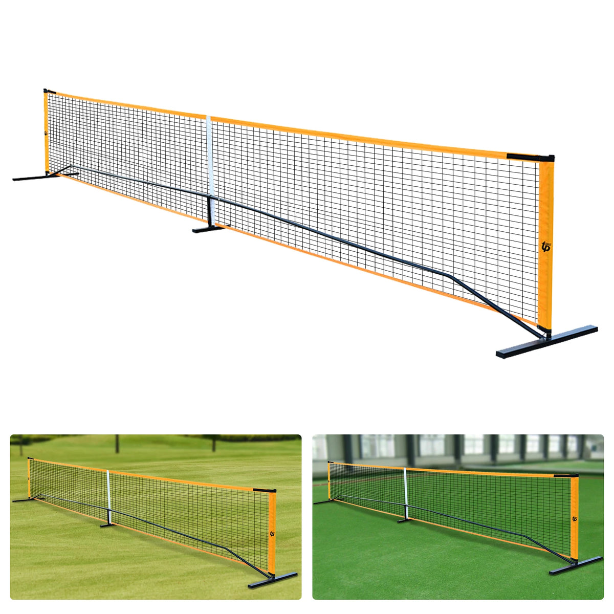 Hot Trend Vault portable pickleball net set with 4 paddles, balls, and carry bag for backyard family fun.