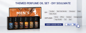 Hot Trend Vault HIQILI Essential Oil Blend 100ml for calming diffuser and spa aromatherapy, shown in a sleek bottle.