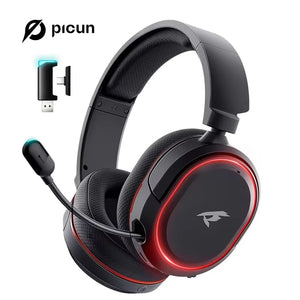 Picun G2 2.4GHz Bluetooth Wireless Gaming Headset For PC PS4 PS5 Phone Switch 5ms Low Latency 7.1 Surround Wired Headset ENC Mic