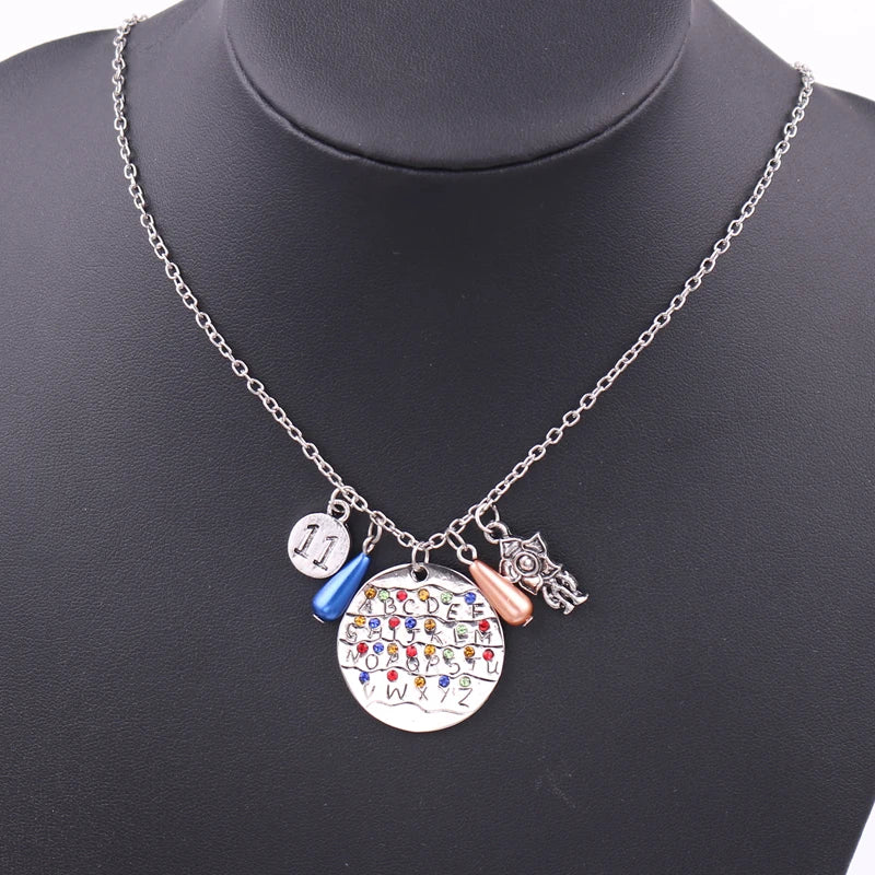 TV Show English Alphabet Letters Pendant Necklace Silver Plated Color Chain Charms Necklaces Gifts for Women