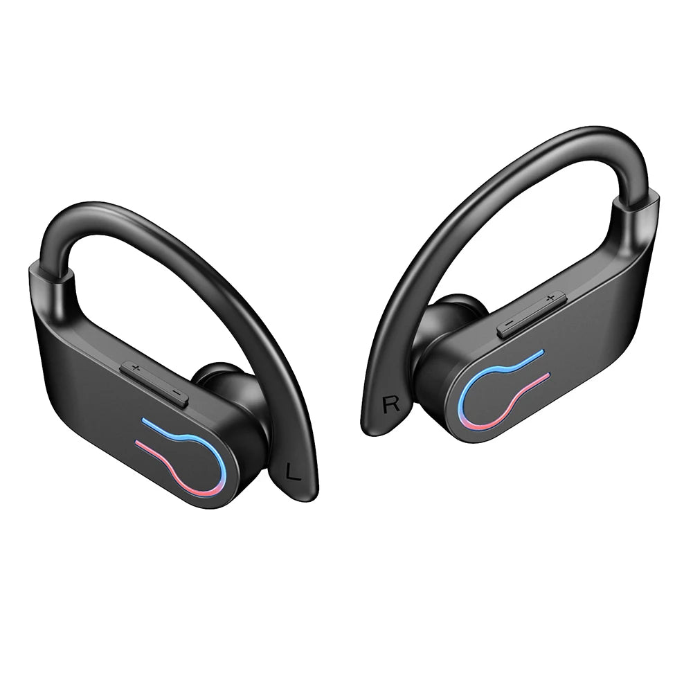 Bluetooth 5.3 Wireless Earbuds Sports Headphones with Earhooks Built-in Mic Earphones Waterproof Headphones Ear Buds for Sports