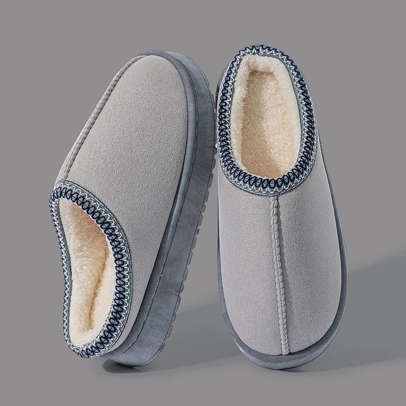 Women's Plush Slippers Winter Warm House Shoes Fashion Thick EVA Sole for Indoor Outdoor Use Cozy Non-Slip Couple Home Footwear