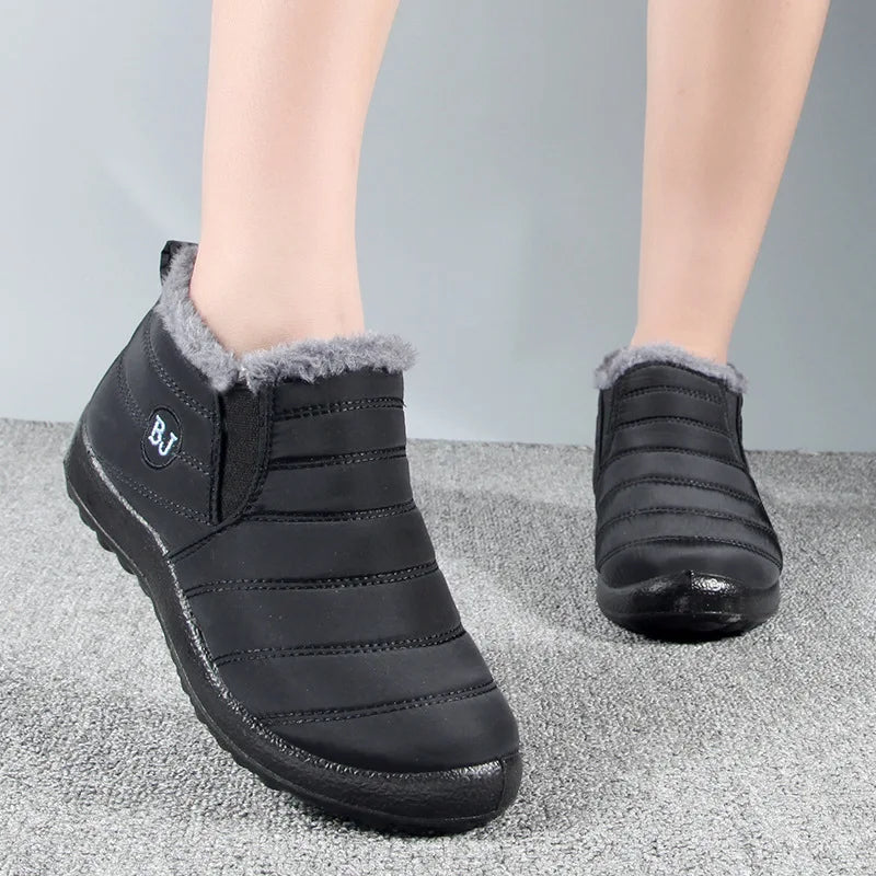 Snow Women Boots Fashion Unisex Shoes Slip On Platform Shoes For Women Ankle Boots Waterproof Plush Winter Shoes Botas Mujer