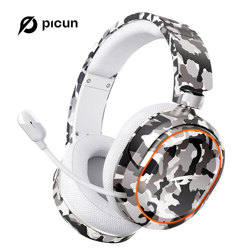 Picun G2 Wireless Gaming Headset Bluetooth 2.4G Headphones 7.1 Surround 5ms Low Latency ENC Mic for PC PS4 PS5 Phone Switch