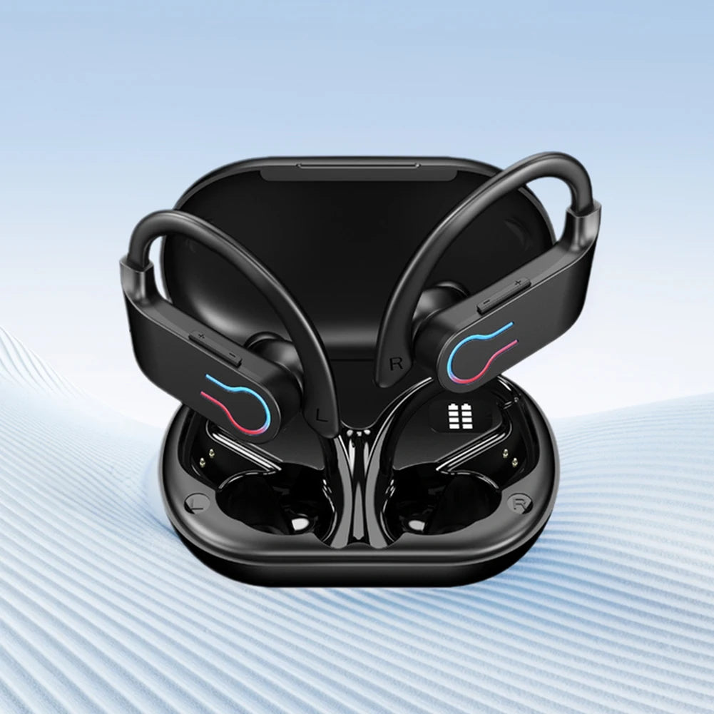 Bluetooth 5.3 Wireless Earbuds Sports Headphones with Earhooks Built-in Mic Earphones Waterproof Headphones Ear Buds for Sports