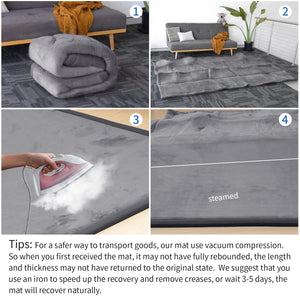 Cream solid Huloo Sleep non-slip living room rug by Hot Trend Vault, minimalist carpet suitable for bedroom decor.