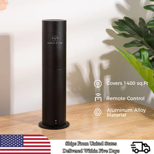 LUXPERFUME Column Aroma Diffuser with 120ml capacity, smart touch control, premium metal finish for home, office, or hotel use