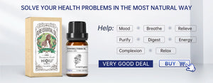 Hot Trend Vault HIQILI essential oil blend in a 100ml calming diffuser with spa fans, promoting relaxation and aromatic ambiance.