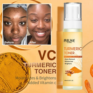 Organic turmeric skin care set by Hot Trend Vault, includes products for all skin types to brighten, even tone, and clear acne.