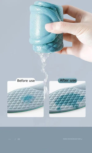 Sports Deodorant Insoles for Shoes Soft Comfortable Running Breathable Shock Absorption Insole for Feet Men Women Shoe Sole Pads