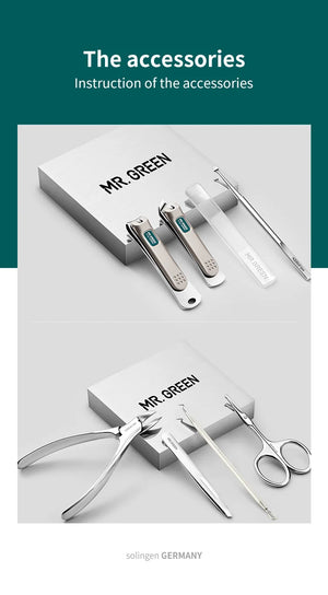 MR.GREEN Manicure Set Pedicure Sets Nail Clipper Stainless Steel Professional Nail Cutter Tools with Travel Case Kit