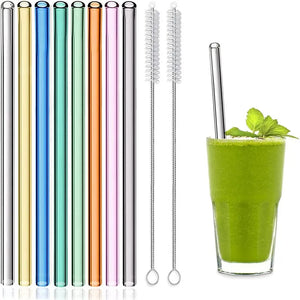 Hot Trend Vault reusable glass straws with cleaning brush, eco-friendly and clear, suitable for eco-conscious shoppers.