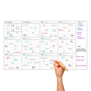 Wall Calendar Erasable Reusable Wall Planner 35X58In Dry-Erase Design Large Erasable Boards For Offices Home & School