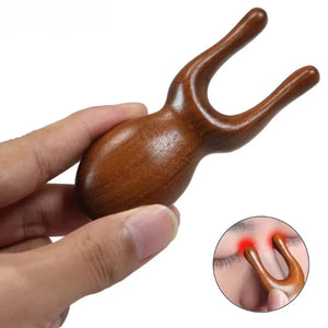 Wooden Gua Sha Facial Tools Head Massager Sandalwood Wood Massage Tool for Face Nose Eye Wood Massage Acupressur Tools