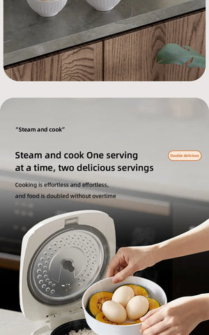 Smart Rice Cooker Compact 2-Liter Capacity Ideal for 1-2People 400W Mini Rice Cooker With Timer Function Perfect for Home or Car