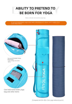 Fitness Sports Yoga Mat Waterproof Bag Multifunction Pocket Yoga Carrier Knapsack Large Capacity Storage Yoga Mat Holder