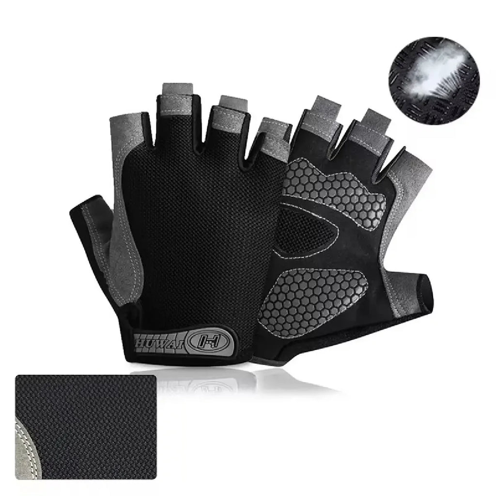 Guantes de ciclismo sin dedos transpirables y antideslizantes para hombres y mujeres