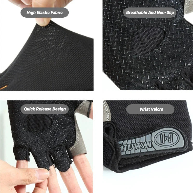 Breathable Half Finger Cycling Gloves for Men and Women Anti Slip Bike Gear