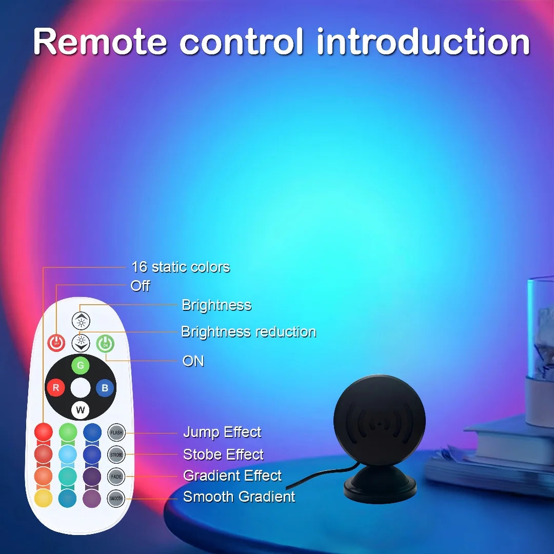 Sunset Lamp Night Light Projection Lamps Christmas Light with Remote Mood Lighting Rainbow Sunlight lamp Led Colorful Changing