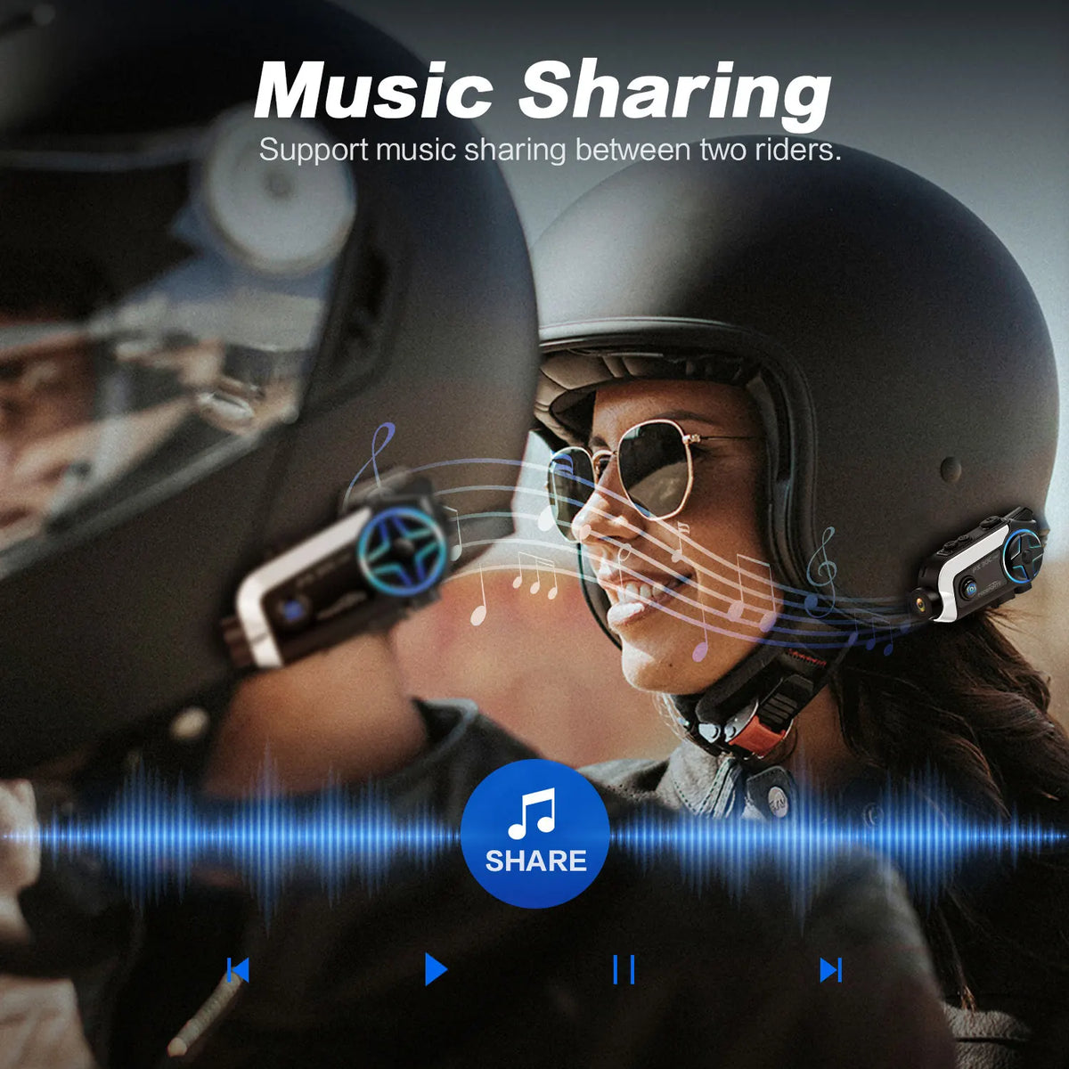 Fodsports FX30C PRO Motorcycle Headset Bluetooth Helmet Intercom