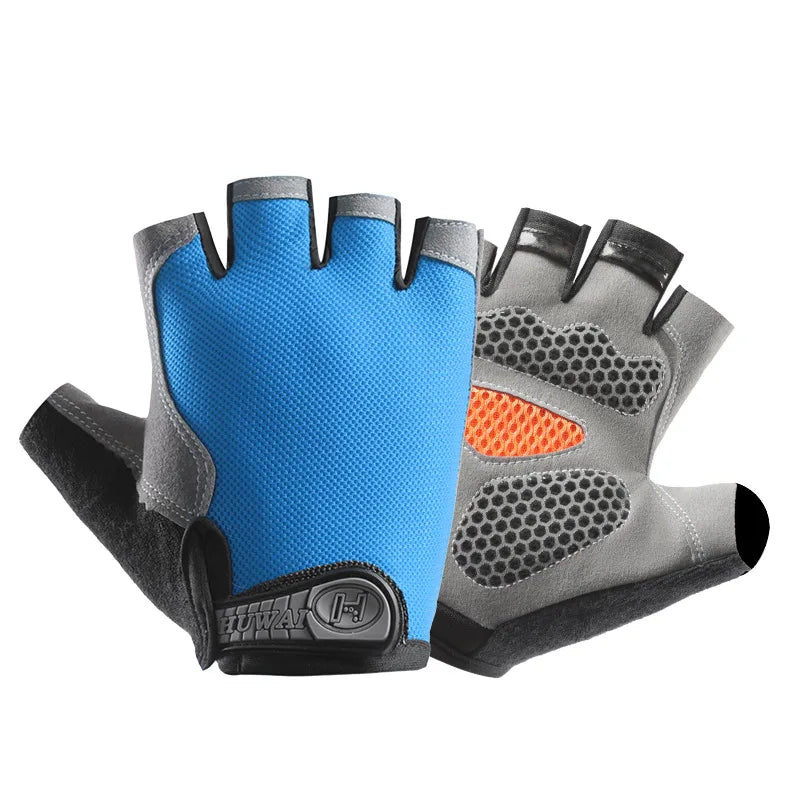 Guantes de ciclismo sin dedos transpirables y antideslizantes para hombres y mujeres