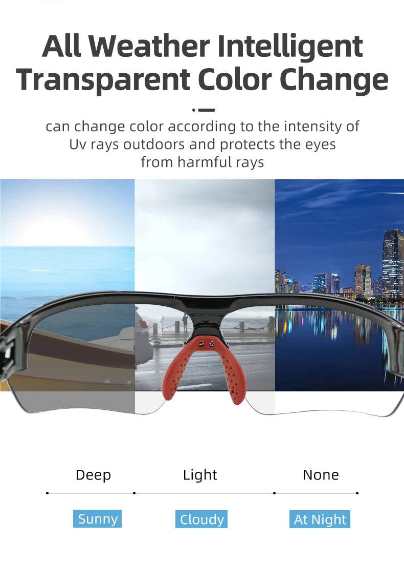 Hot Trend Vault RockBros cycling photochromic glasses with UV400 protection, designed for men, outdoor use, shown in the image.