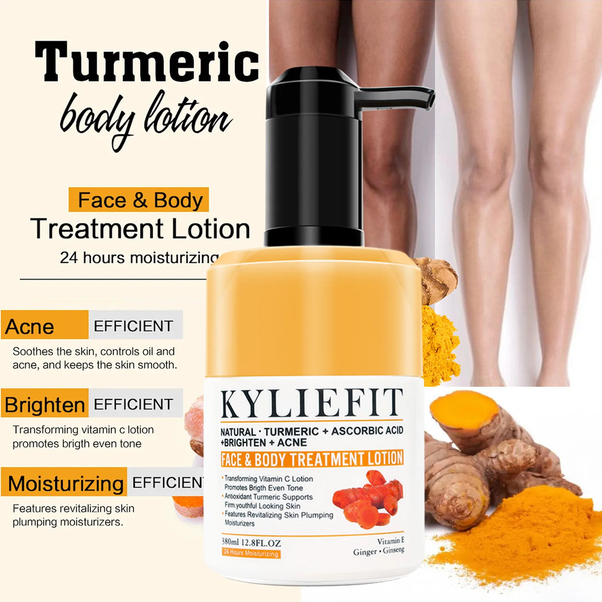 AILKE Turmeric Skin Care for acne and pore refining, unisex facial treatment with natural turmeric ingredients.