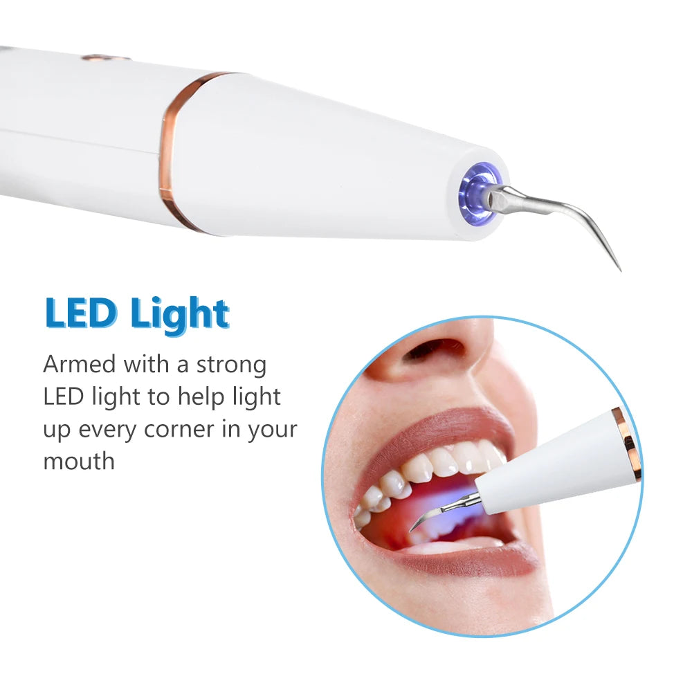 Hot Trend Vault Hailicare ultrasonic dental scaler for home use, removing calculus, stains, tartar, and whitening teeth.