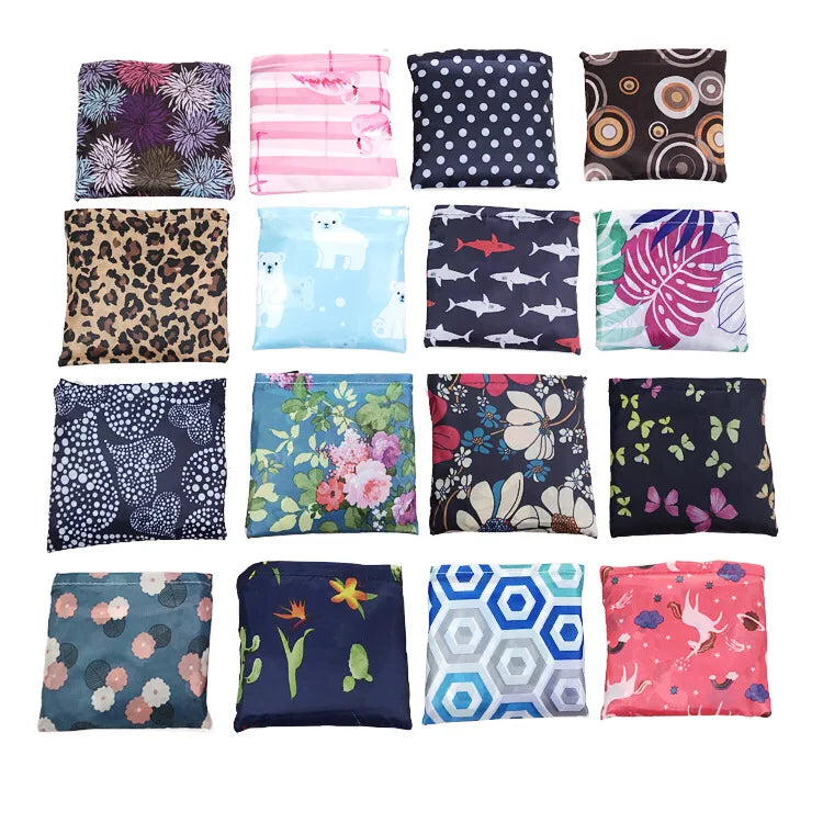 Large reusable shopping tote by Hot Trend Vault, foldable, washable cloth bag ideal for eco-friendly, heavy-duty shopping.