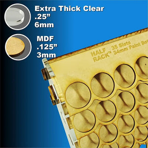 Wooden Paint storage rack 35-hole wall mount Paint Round Bottle Organizer Display Stand For Miniature Paint Set