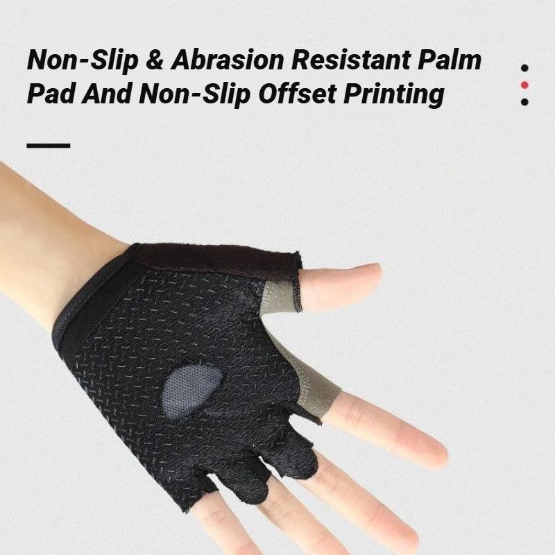 Half Finger Cycling Gloves Men Women Anti Slip Shock Breathable Summer Bicycle Fingerless Sports Gym Training Bike
