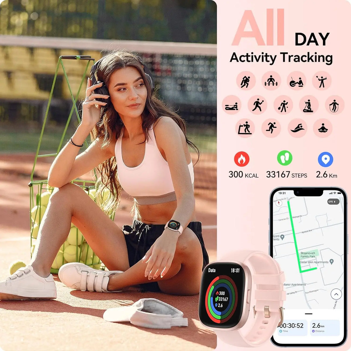 Smart Watch(Answer/Make Call), 1.83" HD Smart Watches for Men Women fitness Tracker Sleep Monitor