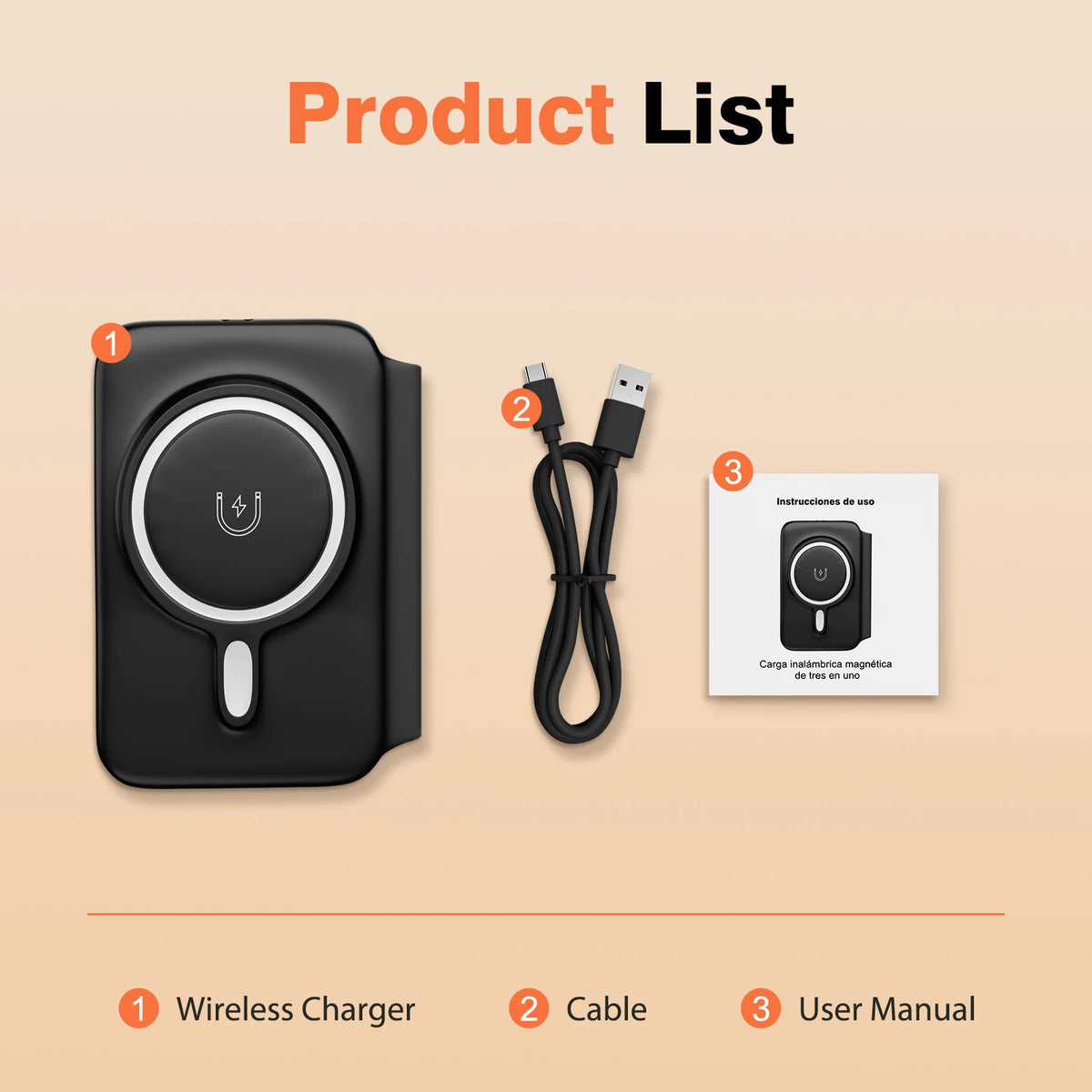 Wireless charger station for Apple devices by Hot Trend Vault, featuring 3-in-1 fast charging for iPhone, Apple Watch, and AirPods.