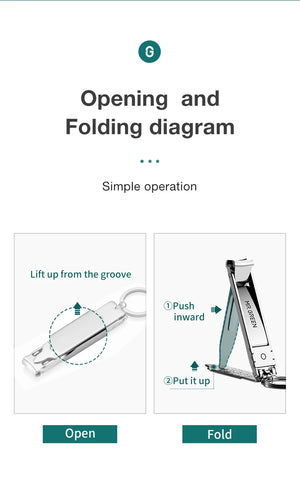 MR.GREEN Ultra-Thin Nail Clippers Collapsible Portable Travel Fingernail Nail Scissors Cutter Stainless Steel Manicure Tools