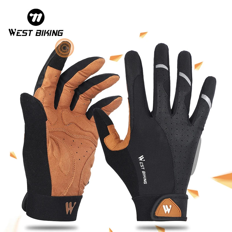 West Biking Full Finger Cycling Gloves for Men Women Unisex Sports Hiking Camping