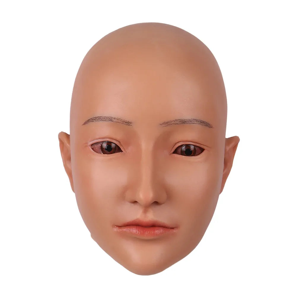 Silicone Female Mask Headgear Hoods pretty girl face mask spoof props for Cosplay Crossdresser women men transgender